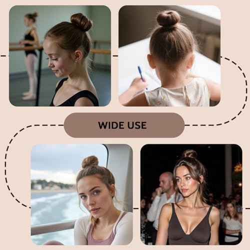 TsMADDTs Dount Bun Maker, 3PCS Light Brown Hair Bun Maker with 20PCS Bobby Pins for Ballet, Dance