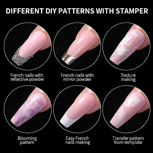 BlueZOO Nail Art Stamper French Tip Tool Stamp for DIY Nail Design - Nail Stamper