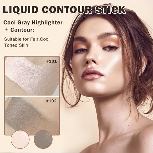 Cool Tone Liquid Contour & Highlighter Stick Set