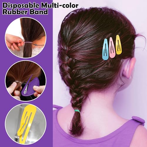 Auroray 2000 Pcs 32 Colors Elastic Hair Ties & Styling Tools Set