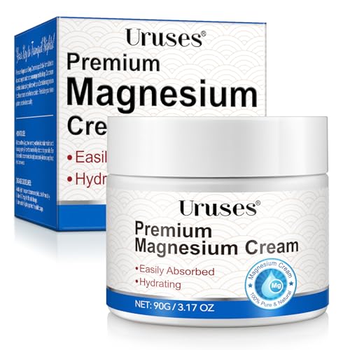 Magnesium Cream, Magnesium Lotion, Highly Concentrated Magnesium for Leg, Muscle, Joint Car, Magnesium Oil Cream with Pure Zechstein Magnesium, Topical Magnesium Chloride, Easy Absortion, 3.17G