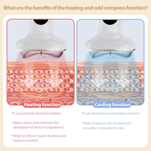 Upgraded Hot & Cold Dual Mode Face and Neck Beauty Massager, 7 in 1 LED Facial Sculptor, 7 Modes -Micro - Vibration - 7 Light -Heating -Ice Compress for Home Skin Care, Face Lift Device
