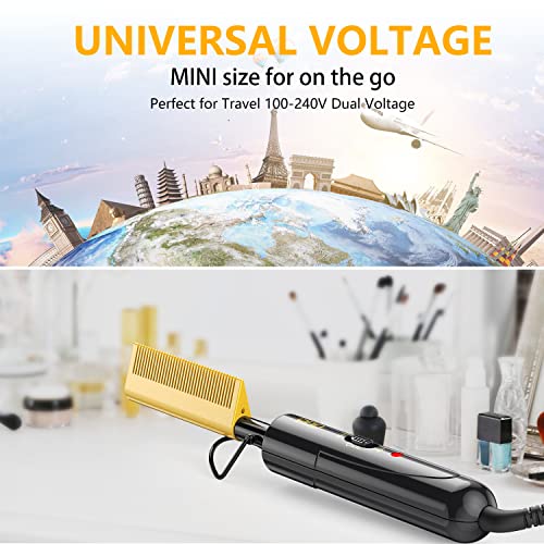 DAN Technology Ceramic Hot Comb for Wigs | Dual Voltage Travel