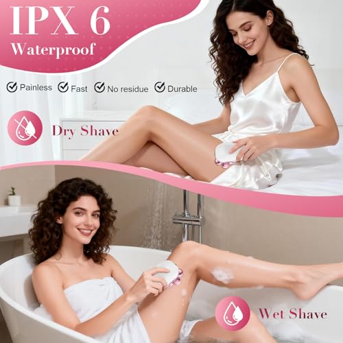 Women's 3-in-1 Electric Shaver with Facial Cleansing Brush - Painless Bikini & Body Hair Remover, Water-Resistant, Rechargeable