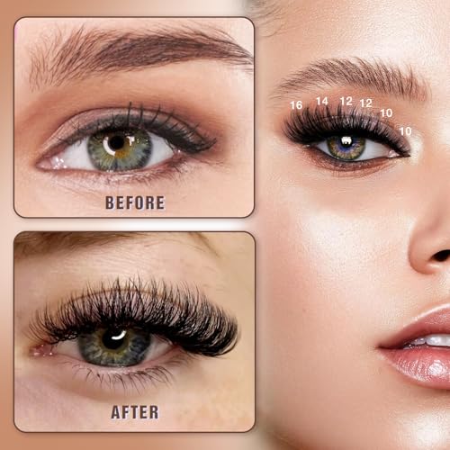 Lash Clusters Kit 80D - 240pcs Fluffy D Curl with Bond, Seal & Remover