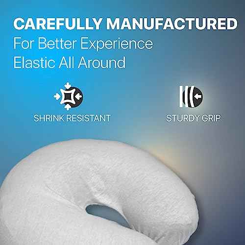 Acuforce Massage Face Rest Cradle Cover Patented Face Pillow Covers | 100% Cotton & Seamless | Crescent Cover Fits Massage Table & Chair Cushions (5 Pack, White)