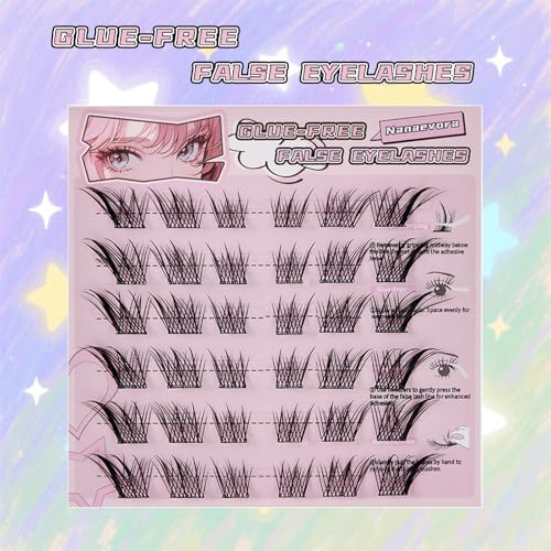 Self-Adhesive Cluster Lashes C-Curl 9-14mm Reusable