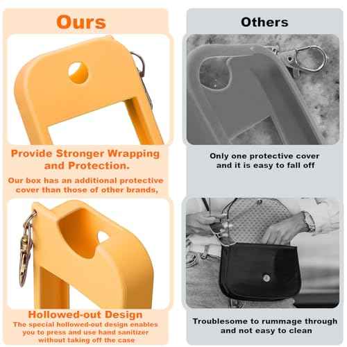 Palksky Protective Silicone Case for Touchland Hand Sanitizer with Keychain | Compatible with Power Mist & Glow Mist 1 fl oz | Anti-Slip Grip, Travel Cover Sleeve (Red,Pinkish,Orange),Travel Size