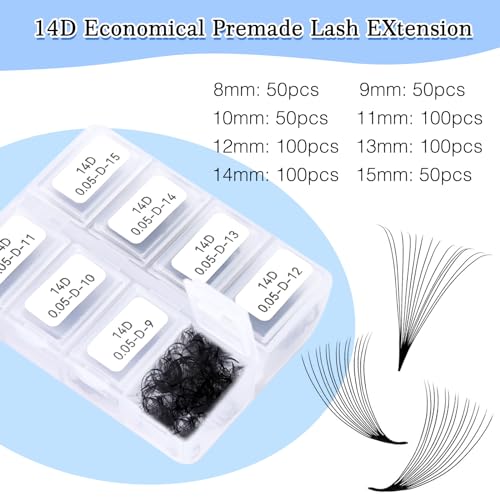 Obeyalash Premade Lash Fans D Curl - 600 Pack Eyelash Extensions