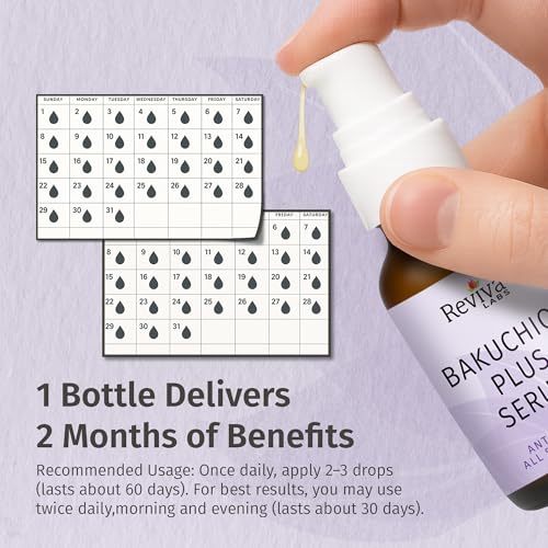 Reviva Labs Bakuchiol Serum ? Natural Retinol Alternative Serum for Face with Alfalfa & Artichoke Extract ? Hydrating Vegan Formula for Smoother, Firmer, Radiant-Looking Skin ? 1 Fl Oz