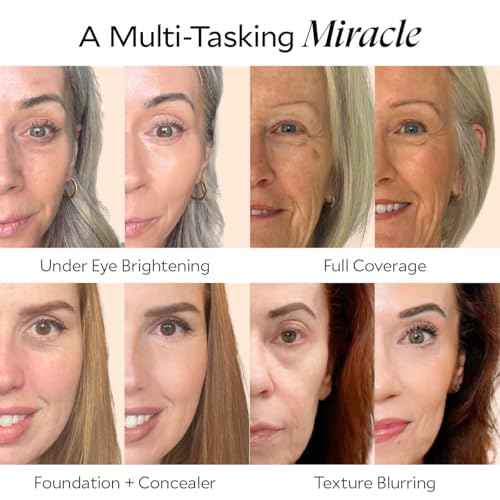 Fi?ra Luxury Concealer & Foundation with Anti-Aging Ingredients - Full Coverage for Dark Circles, Wrinkles, Fine Lines, and Spots, All-Day Wear For Mature Skin - Neutral Beige, 0.5 FL. OZ. / 15 ML