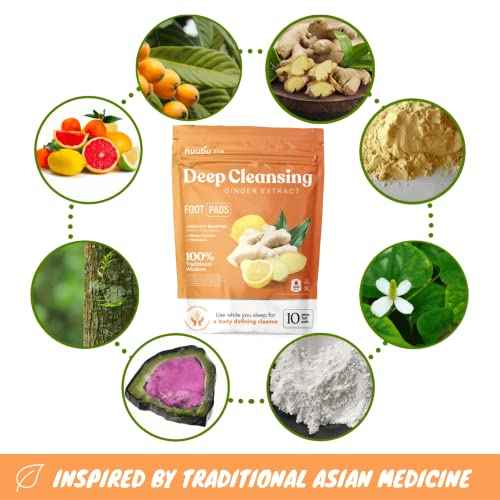 Nuubu | Ginger Deep Cleansing Foot Pads for Better Sleep & Foot Care | Premium Japanese Organic Feet Pads with Ginger Powder (30 Pc)