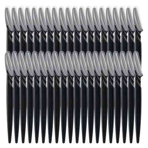 40pcs Eyebrow Razor for Women, Newbie Friendly Dermaplane Razor, Face Razors and Shaver Dermaplaning with Protective Covers (Black)