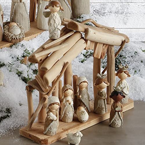 RAZ Imports - 4.5" Faux Knit Christmas Nativity Set of 9 Pieces