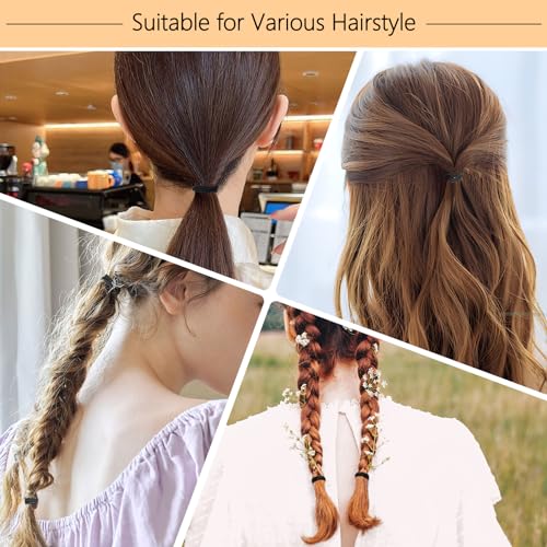 Unaone 100 PCS Hair Ties, Elastic Hair Band for Girls Women Men, No Damage Hair Accessories for Thick/Thin/Long/Curly Hair, Suitable for All Hairstyles