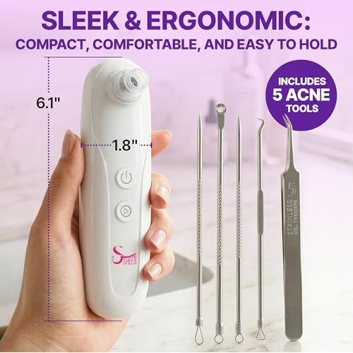 Dr. Sheen Blackhead Vacuum Remover with Camera, 3 Suction Modes & 6 Silicone Tips