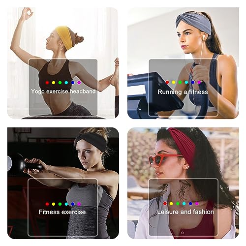 XTREND 4-Pack Bohemian Wide Headbands for Women - Non-Slip & Sweat-Absorbent