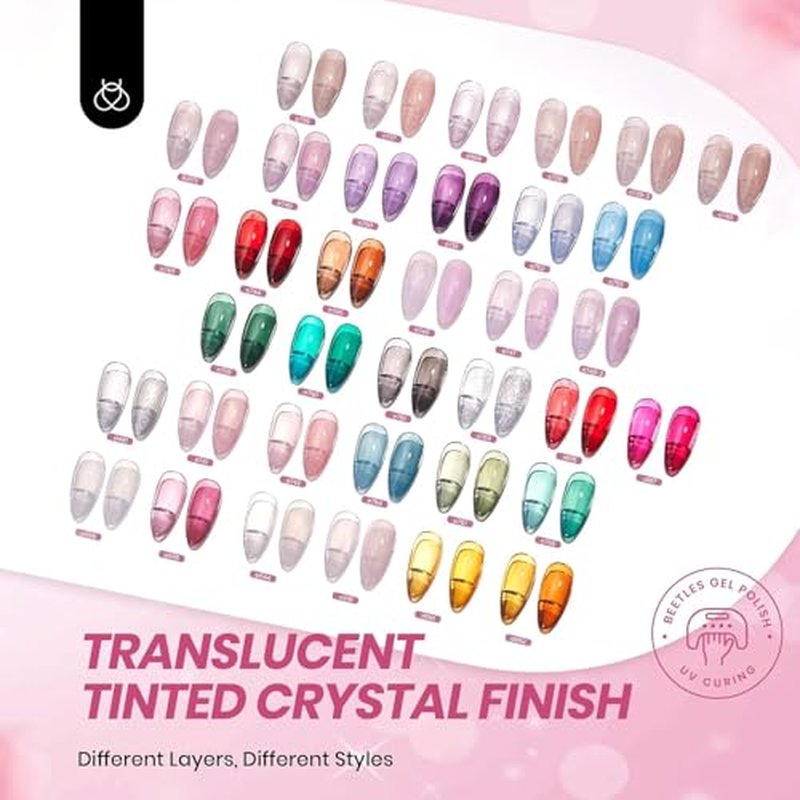 Beetles 36 Colors Jelly Gel Nail Polish Set with Top Coats