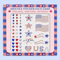 4th of July Face Gems Stickers, Self-Adhesive Rhinestones