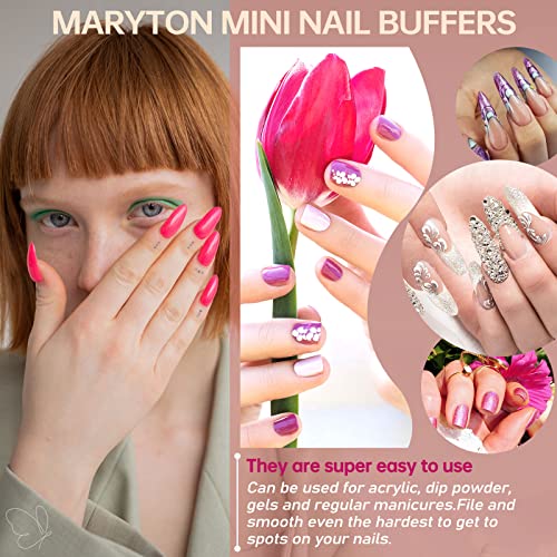 MARYTON Nail Buffer Mini Block 80/100 Grit (130 PCS)