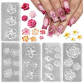 3D Flower Nail Art Molds - 5pc Silicone Stencils Set