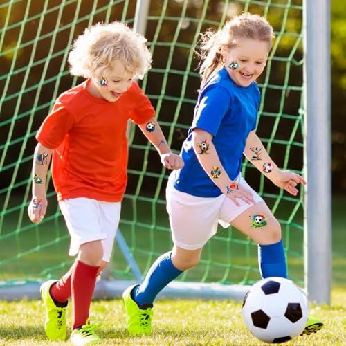 80 PCS Soccer Temporary Tattoos - Waterproof Football Party Favors