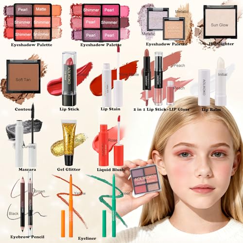 24-Piece Makeup Kit for Women & Girls, Complete Set with Eyeshadow, Blush, Lipstick