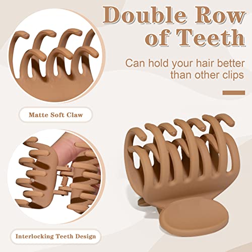 Small Double Row Hair Claw Clips - Strong Hold for Thin & Thick Hair