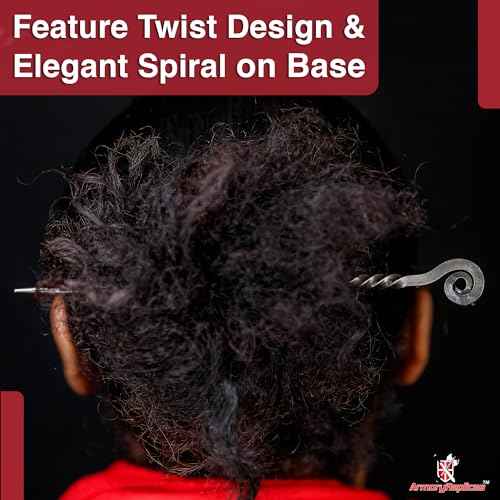 Armory Replicas Charming Countess Everyday Wear Forged Iron Twisted Spiral Design Medieval Hair Stick - Exquisite Gifts for Her, Perfect Renaissance Faire Accessory