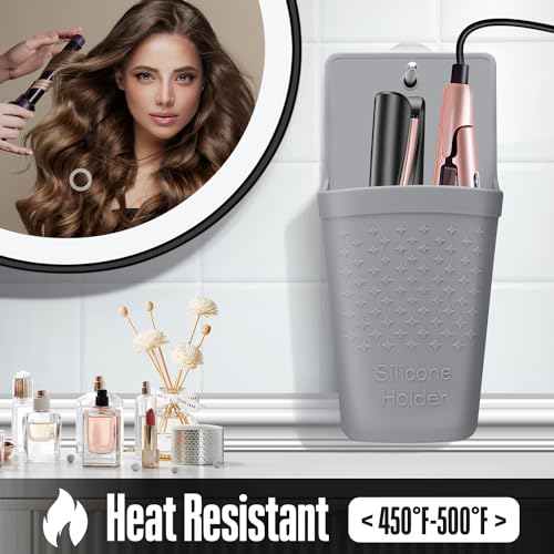 Heat Resistant Silicone Hair Iron Mat & Pouch, Gray