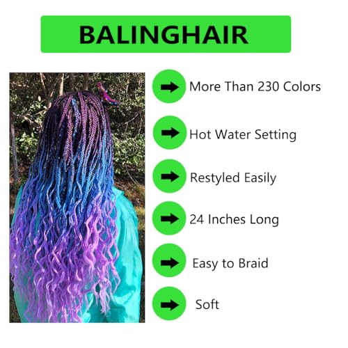 BALINGHAIR Braiding Hair Ombre Black to Blonde Kanekalon Braid Hair Extensions Hot Water Setting High Temperature Synthetic Fiber 24 Inches(B32-3Pack)