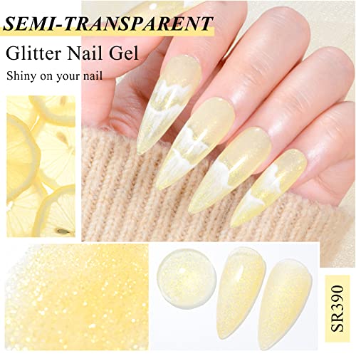 MEET ACROSS Jelly Pink Color Changing Gel Nail Polish Translucent Nude Pink Mood Temperature Change Gel Polish Set White Pink Red Purple Amber Gold Foil Transparent Crystal Gel Nail Polish