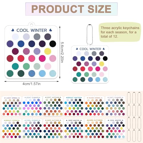 Shudyear 12-Season Color Analysis Cards Set for Personal Style & Wardrobe Planning