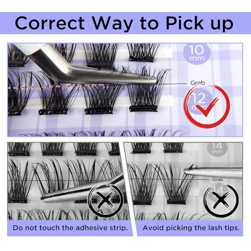 Self-Adhesive Lash Clusters - No Glue Needed, D Curl