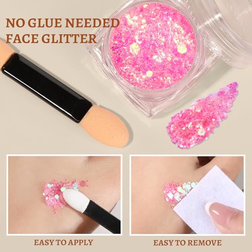 Teenitor 9 Color Body Glitter Gel Kit with Gold Freckles