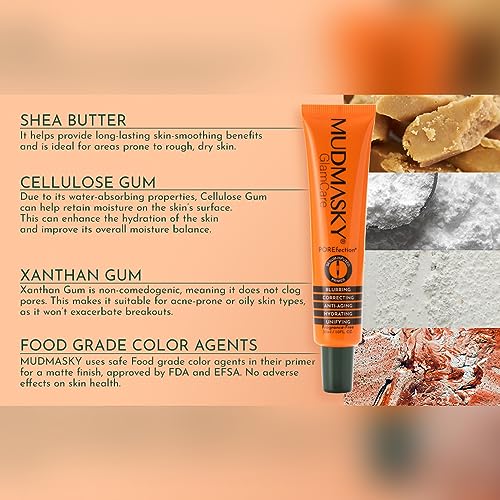Mudmasky GlamCare POREfection Serum-Infused Primer - 30ml - Minimizes Pores Instantly - Hydrating Makeup Base - Nourishing Skin Care - Flawless Beauty with Long-Lasting Smooth Finish - Made in France