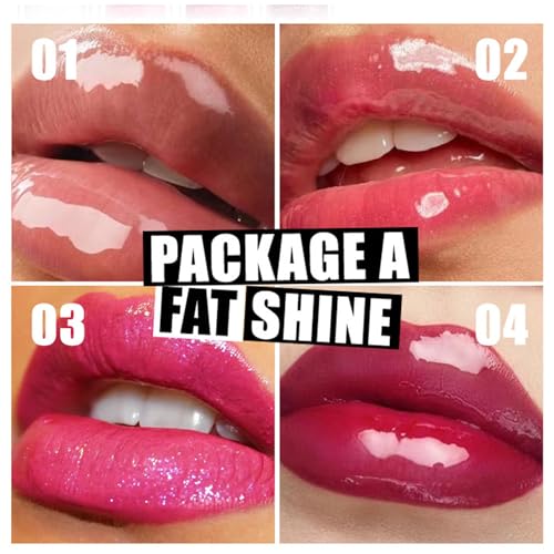 4 Colors Lip Oil Set - Long Lasting Hydrating Lip Gloss