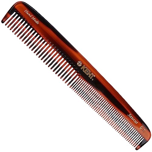 Kent 9T Tortoiseshell Comb - Handmade Fine & Wide Tooth