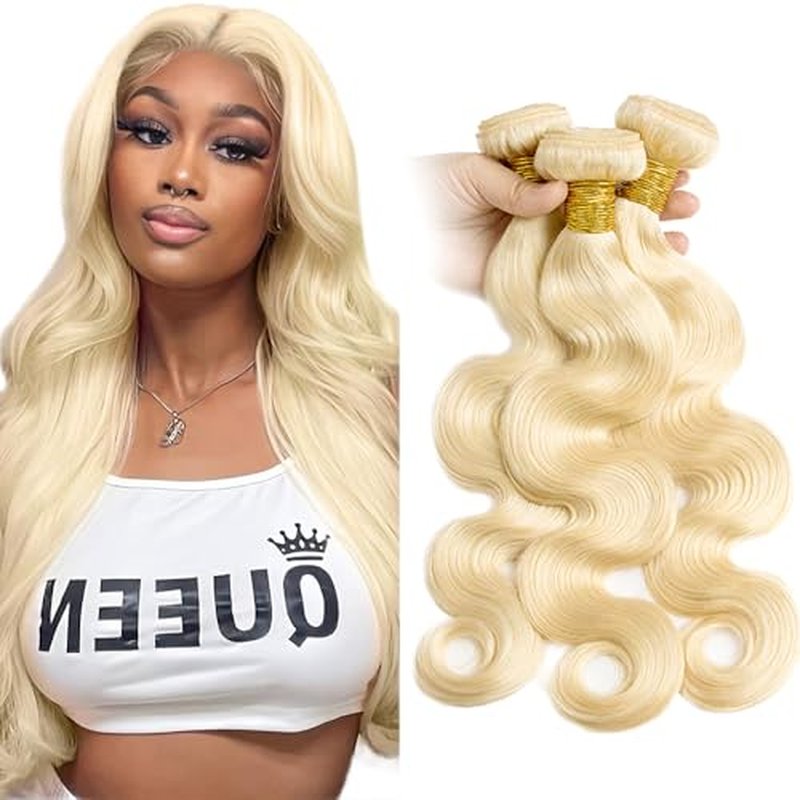 613 Blonde Human Hair Bundles - Body Wave Extensions 28-30-32"