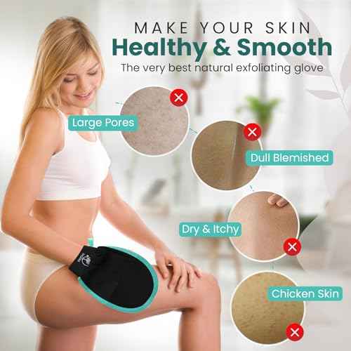 R'GANIA Deep Exfoliating Glove & Back Exfoliator ? 100% Viscose. Korean Exfoliating Mitt for Removing Dead Skin, Keratosis Pilaris & Self-Tan ? Full Body Exfoliator for Smooth, Glowing Skin