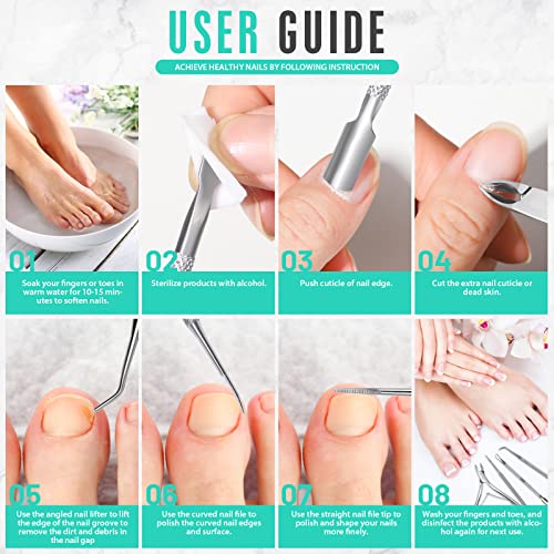 Fandamei Stainless Steel Cuticle Trimmer & Ingrown Toenail Tool Kit