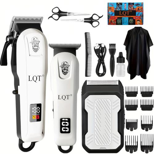 Hair Clippers for Men, Professional Barber Clippers and Trimmer Set, Mens Cordless Clipper, 3 pcs setHair Cutting Kit for Men