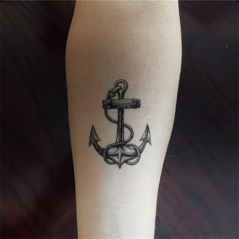 Anchor Ship Temporary Tattoo Stickers (12-Pack) Waterproof