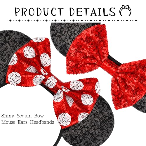 Mouse Ears Mouse Ears Headband Mini Mouse Ears Halloween Ears Stitch Ears Birthday Gifts for Women Pixar Ears Headbands for Birthday Party Christmas Stitch Ears Christmas Gift for Women