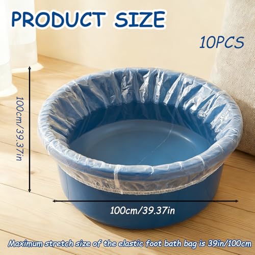 10 Pack Disposable Foot Spa Liners 35x43 Inches Clear Plastic Pedicure Covers