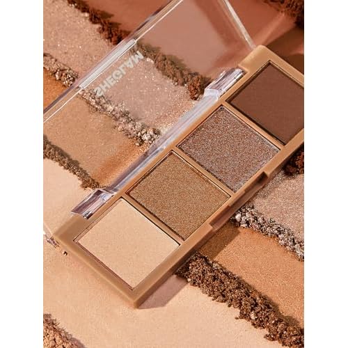 SHEGLAM Essential Eyeshadow Palette Square Eyeshadow Quad Matte, Shimmer, Metallic, Long Wearing-Veil