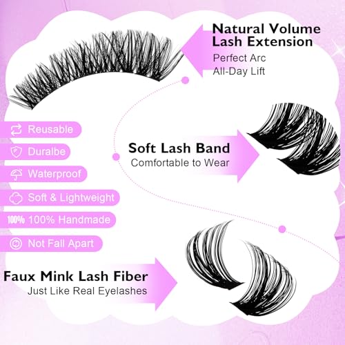 WENDY LASHES Cluster Eyelash Extensions 60D+80D 10-18MM