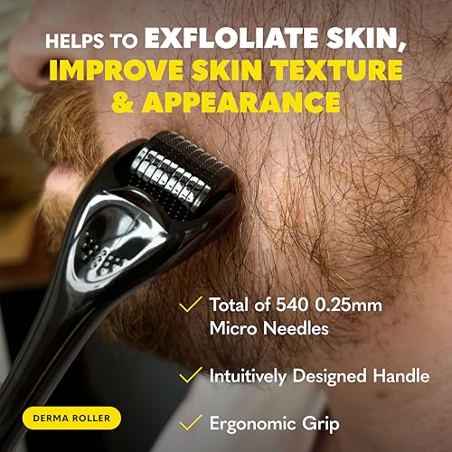 The Beard Club Signature Beard Growth Kit - Derma Roller, Beard Growth Oil, Beard Growth Vitamins, Vitamin Spray & Beard Brush - Gift Set