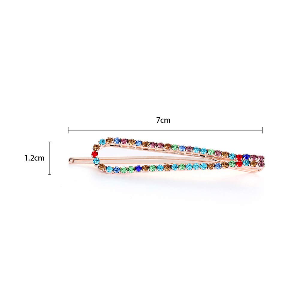 Bobby Hair Pins, Rhinestone Hair Barrettes Sparkly, Shiny, Brilliant Cut Diamond Shaped, Pretty Rhinestone Bobby Pins Hair Clips for Women Girls(8 pack)