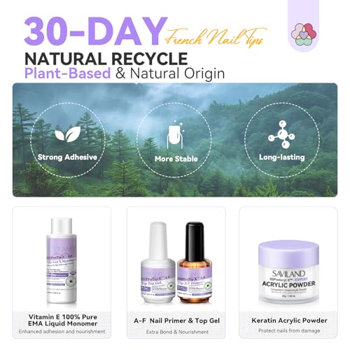 SAVILAND Acrylic Nail Kit Professional: Keratin Acrylic Powder Nail Primer Nail Drill Kit and Press ons, Nail Art Kit with Everything Manicure Tools Salon At Home Christmas Gift for Women